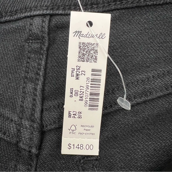 Madewell The Wide-Leg Jean in Black Frost Size 23 NWT - Picture 12 of 13